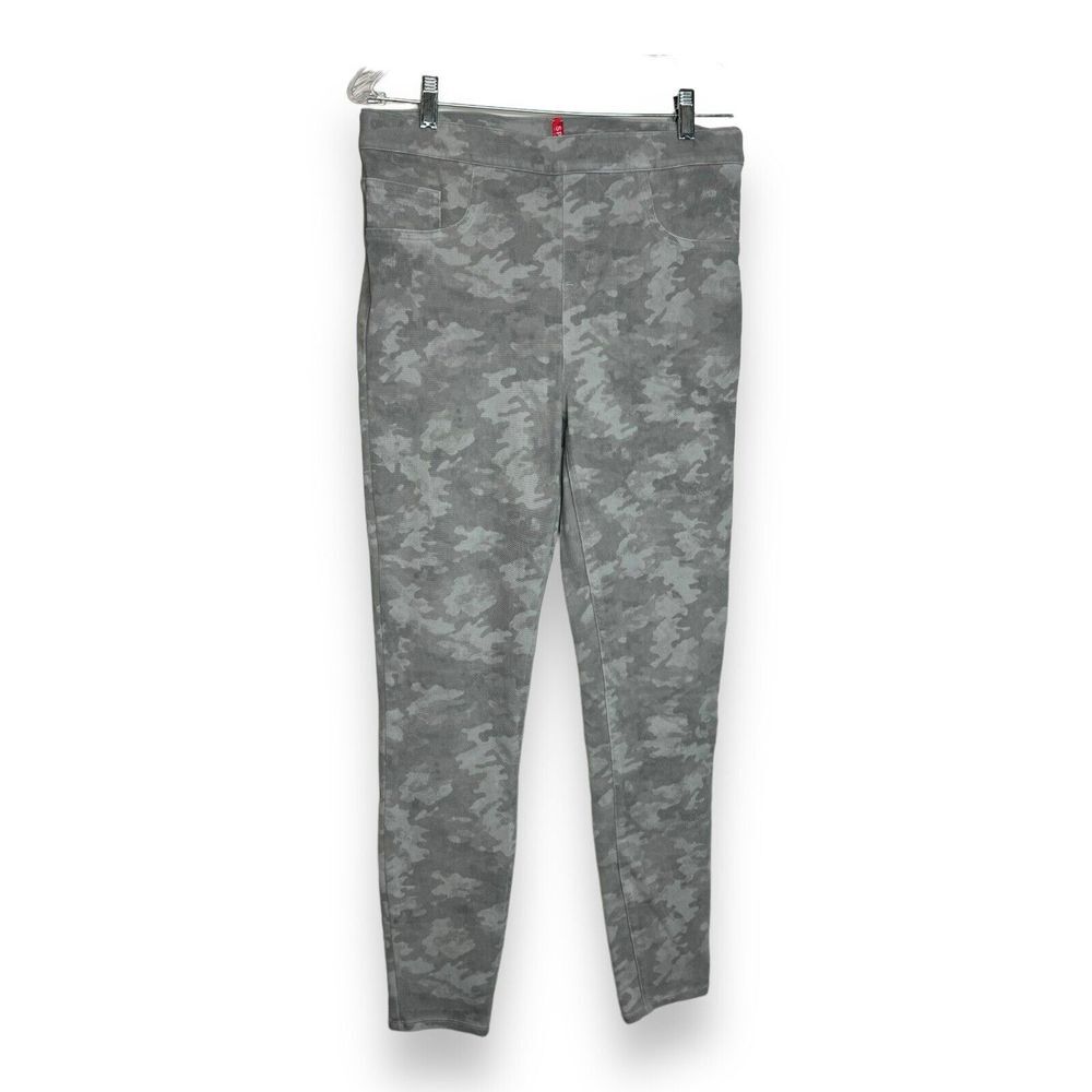 Spanx Camo Jean-ish Ankle Leggings Women Size L High Waist Pull On Stone Wash